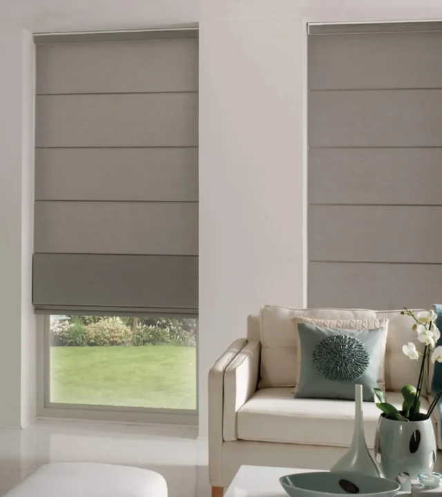 Two grey Roman blinds Dubai Two grey Roman blinds Dubai